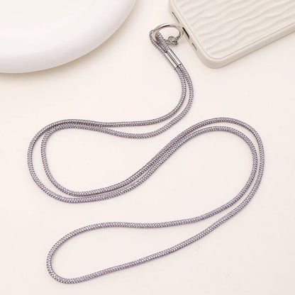 Simple Style Solid Color Nylon Metal Plating Mobile Phone Chain