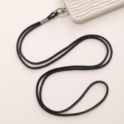 Simple Style Solid Color Nylon Metal Plating Mobile Phone Chain