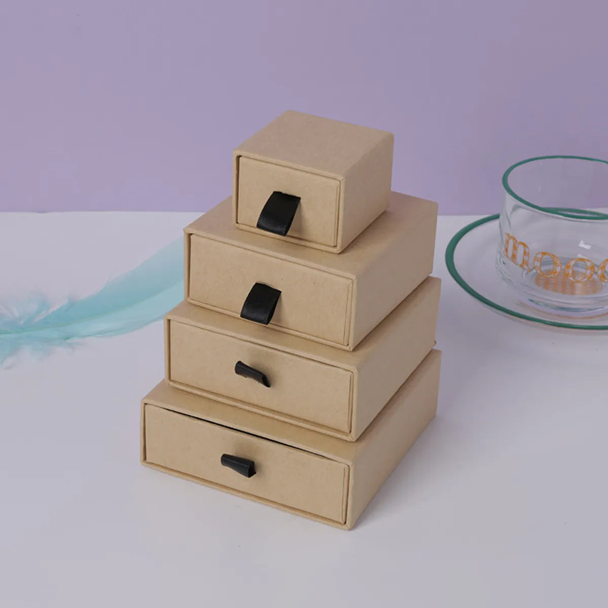 Simple Style Solid Color Paper Flannel Jewelry Boxes