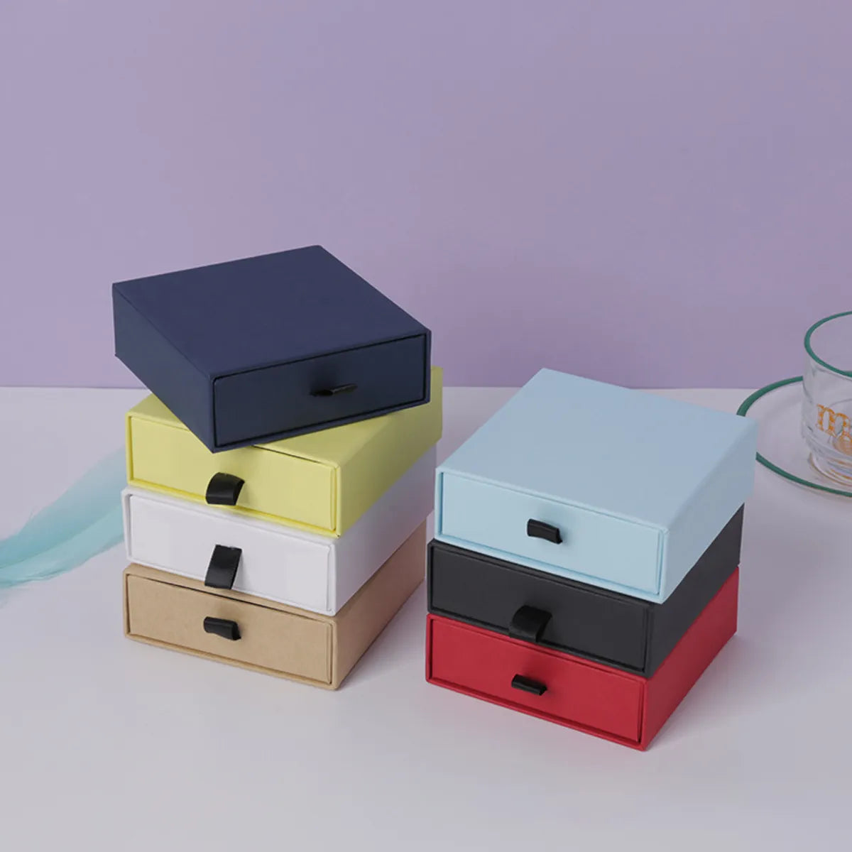 Simple Style Solid Color Paper Flannel Jewelry Boxes