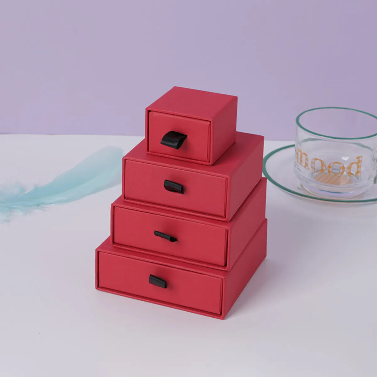 Simple Style Solid Color Paper Flannel Jewelry Boxes