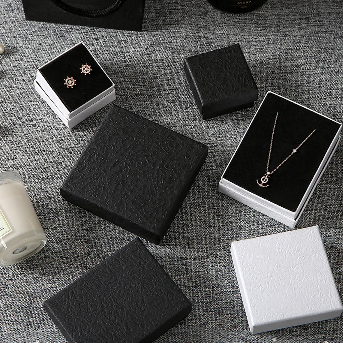 Simple Style Solid Color Paper Jewelry Boxes