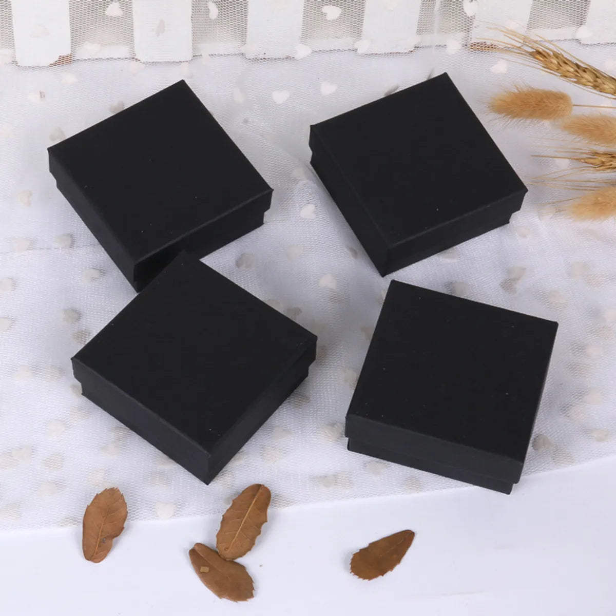 Simple Style Solid Color Paper Jewelry Boxes