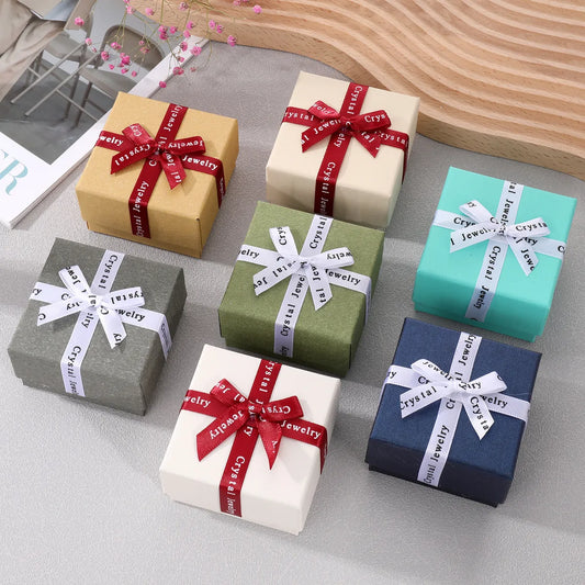 Simple Style Solid Color Paper Jewelry Boxes