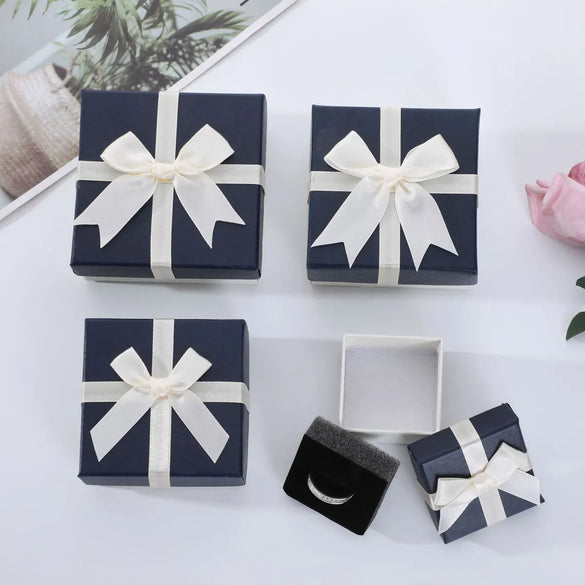 Simple Style Solid Color Paper Jewelry Boxes