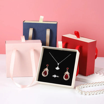 Simple Style Solid Color Paper Jewelry Packaging Bags