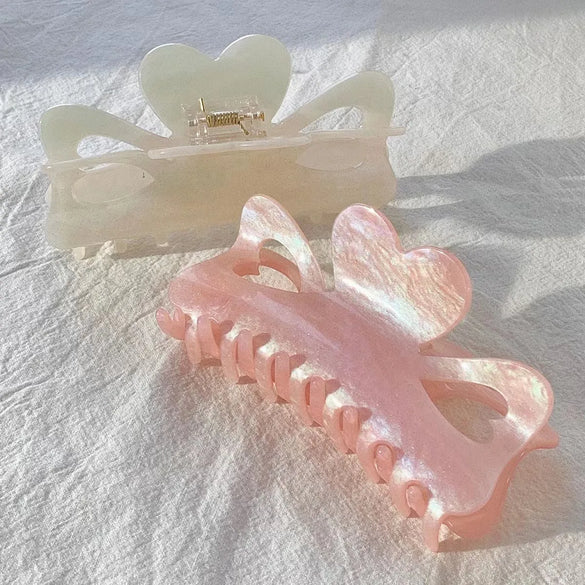 Simple Style Solid Color Plastic Resin Hollow Out Hair Claws