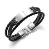 Simple Style Solid Color Pu Leather Alloy Men'S Bangle