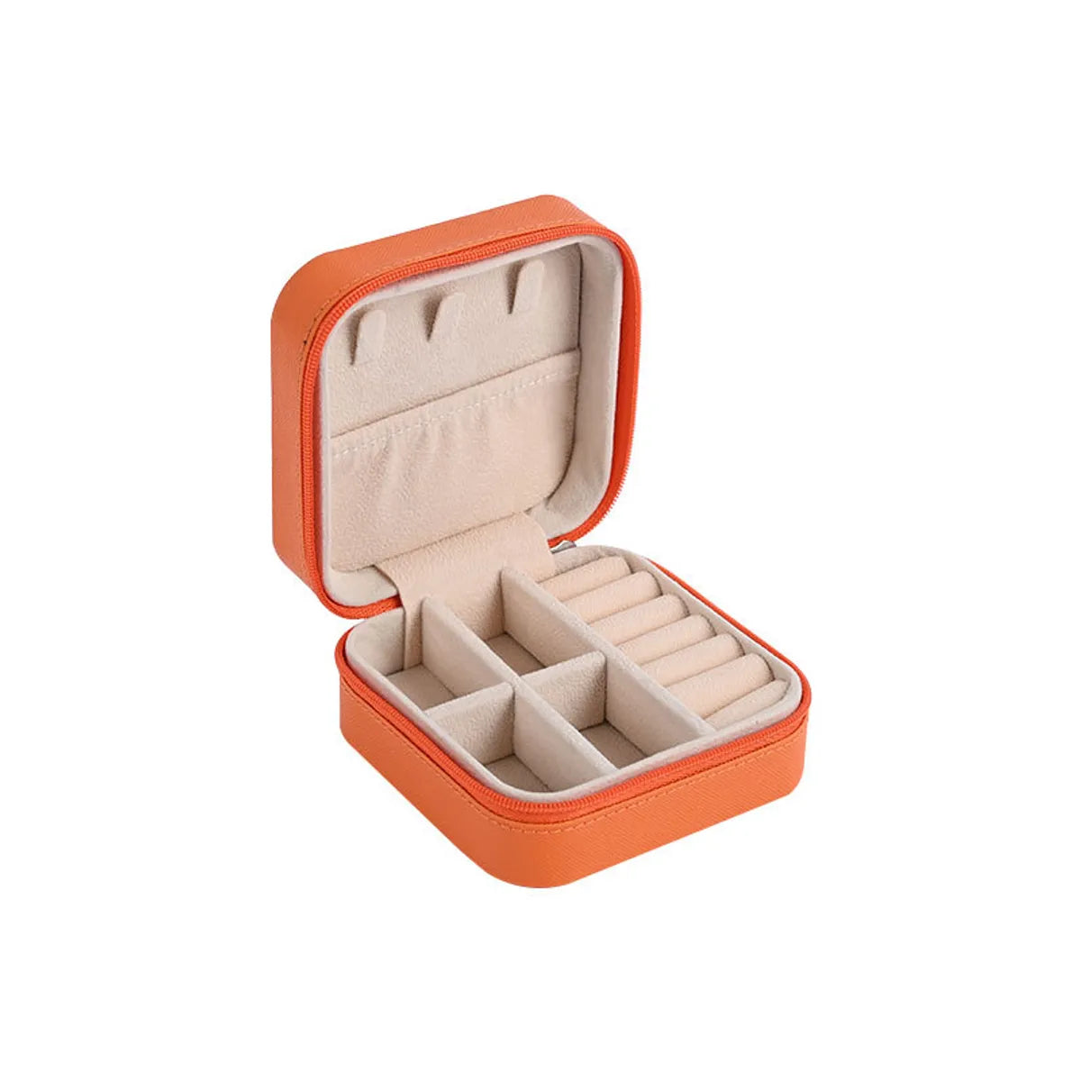 Simple Style Solid Color Pu Leather Flannel Jewelry Boxes