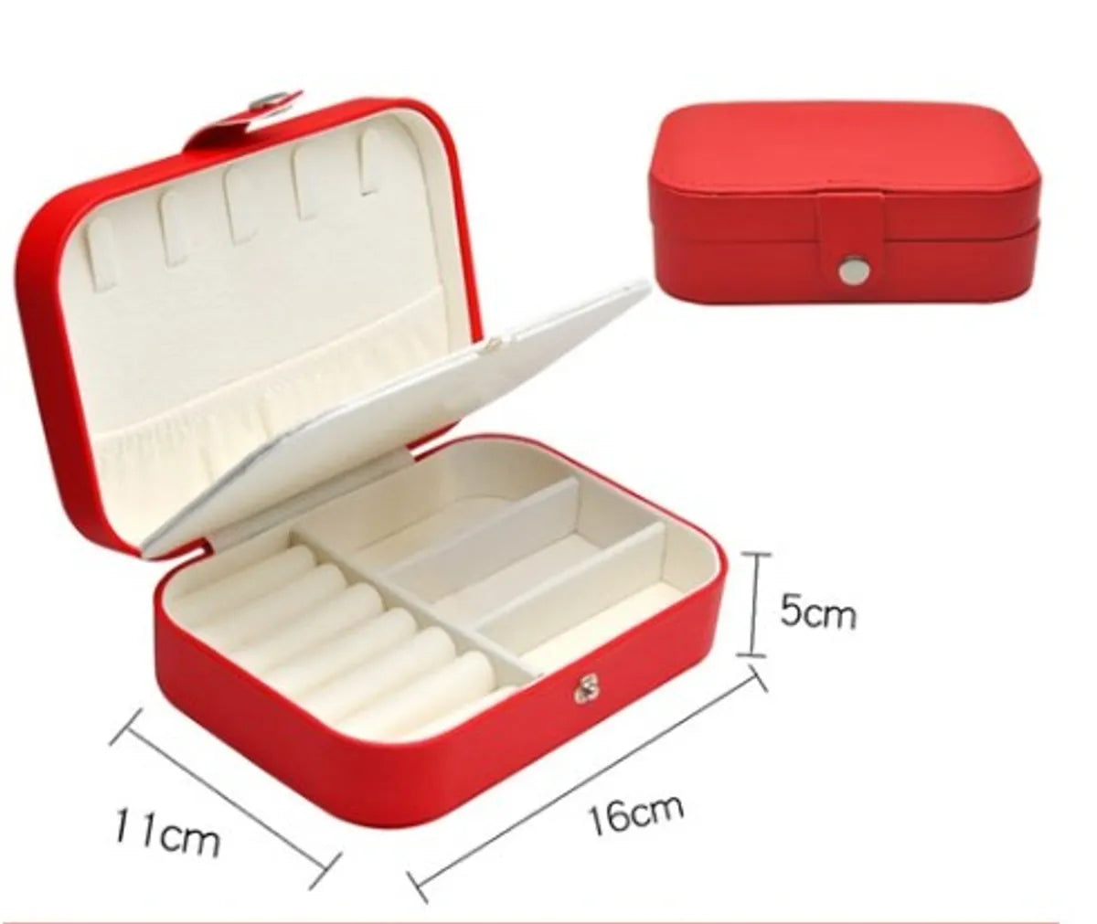 Simple Style Solid Color Pu Leather Flannel Jewelry Boxes