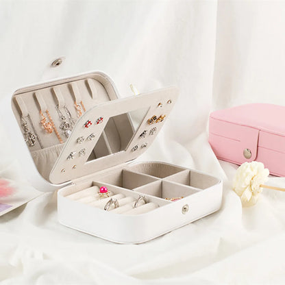 Simple Style Solid Color Pu Leather Jewelry Boxes