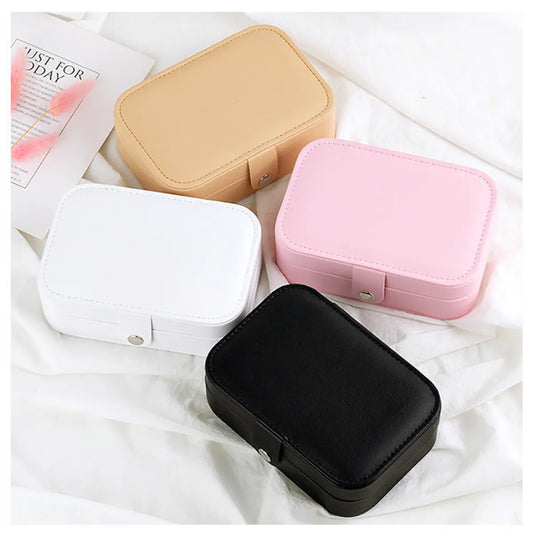 Simple Style Solid Color Pu Leather Jewelry Boxes