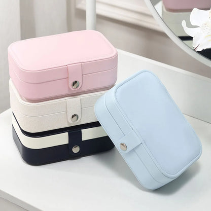 Simple Style Solid Color PU Leather Jewelry Boxes