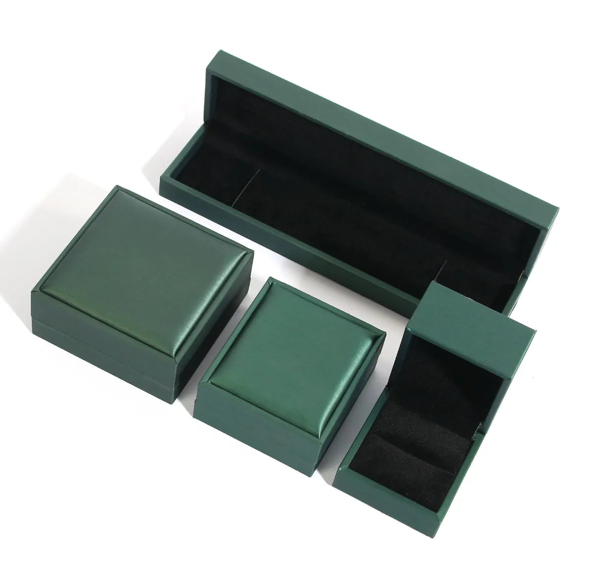 Simple Style Solid Color PU Leather Jewelry Boxes