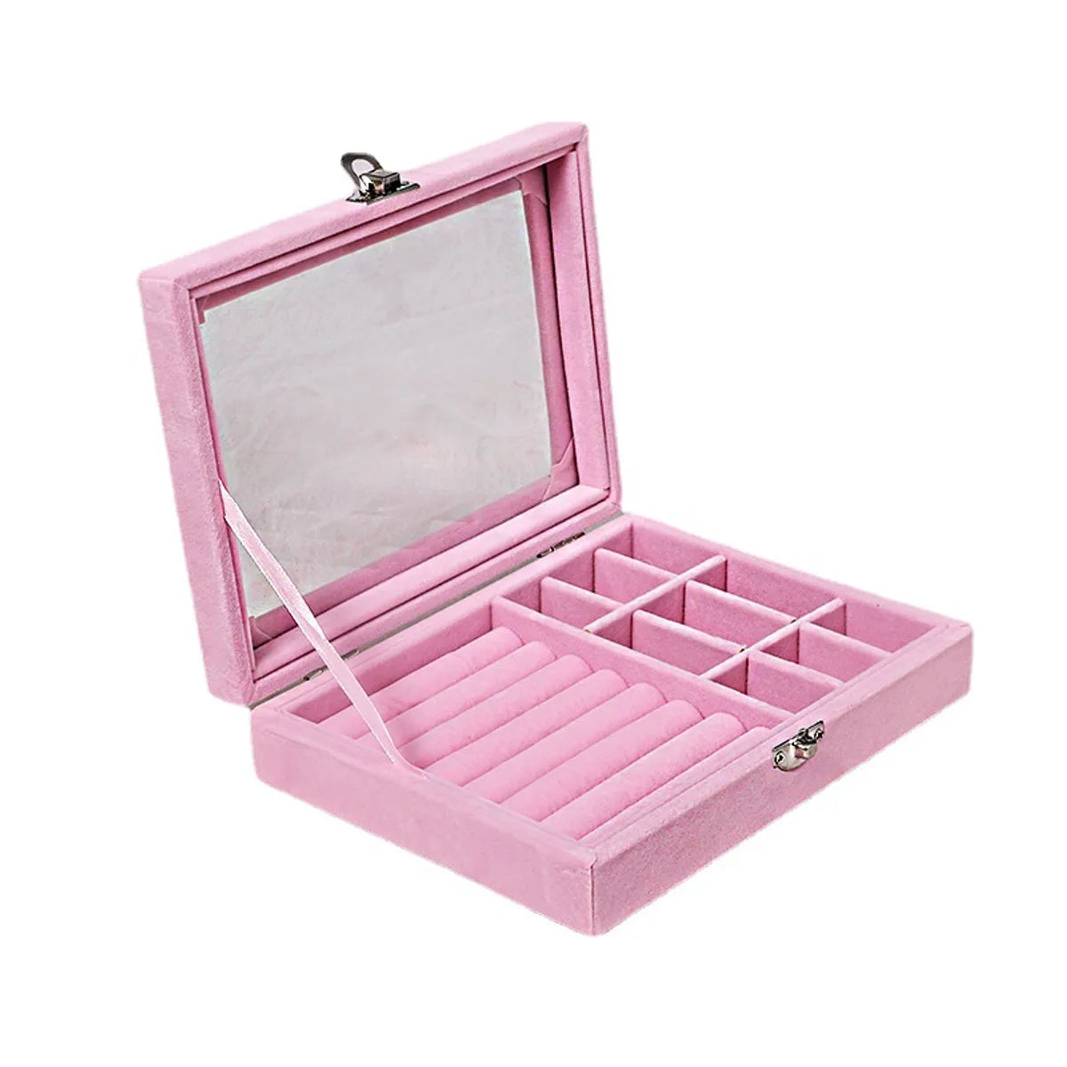 Simple Style Solid Color Pu Leather Jewelry Boxes