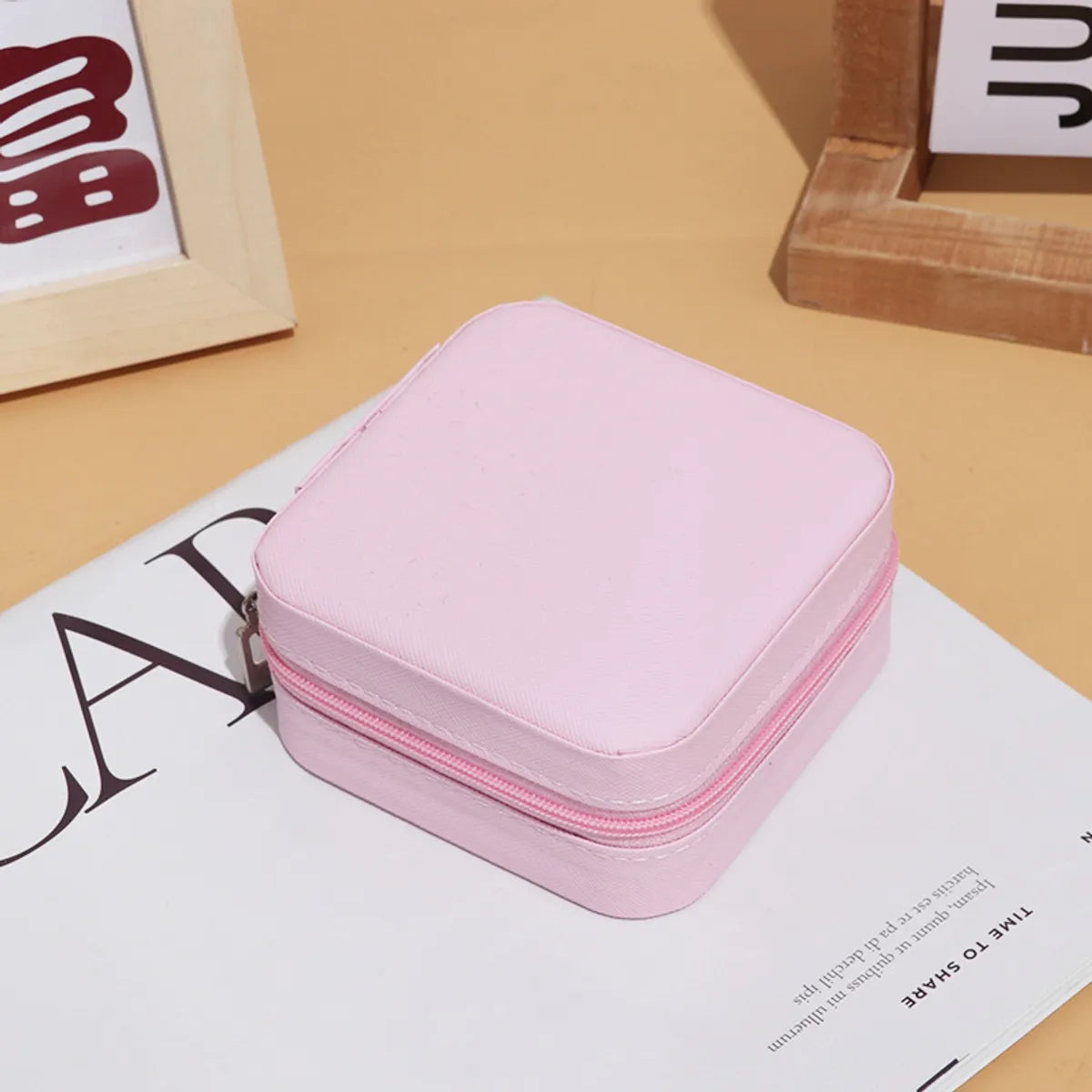 Simple Style Solid Color Pu Leather Jewelry Boxes