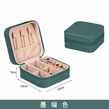 Simple Style Solid Color Pu Leather Jewelry Boxes