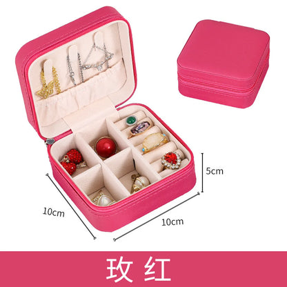 Simple Style Solid Color Pu Leather Jewelry Boxes