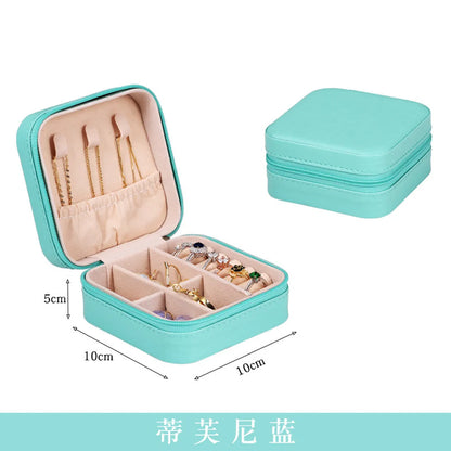 Simple Style Solid Color Pu Leather Jewelry Boxes