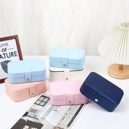 Simple Style Solid Color Pu Leather Jewelry Boxes