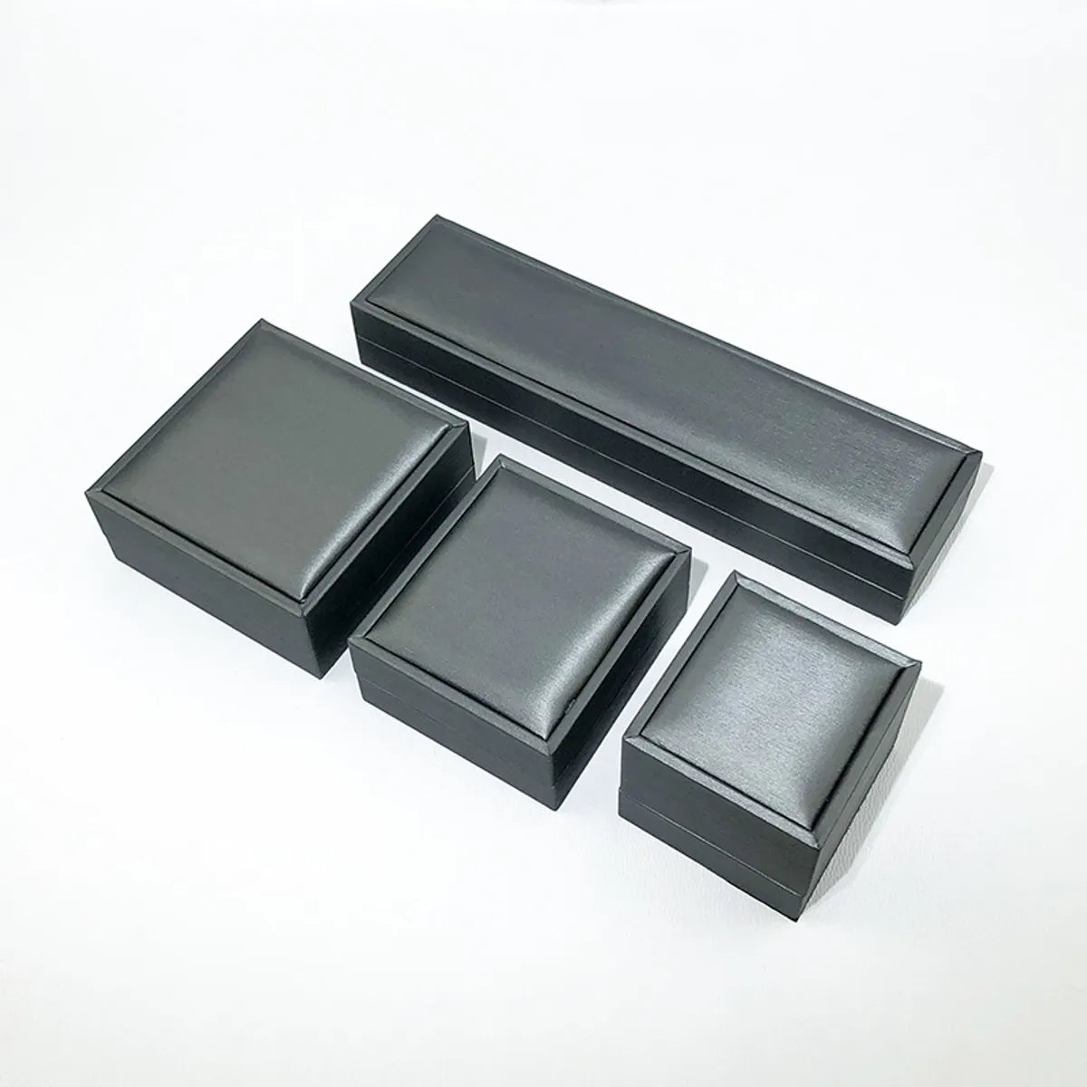 Simple Style Solid Color Pu Leather Jewelry Boxes