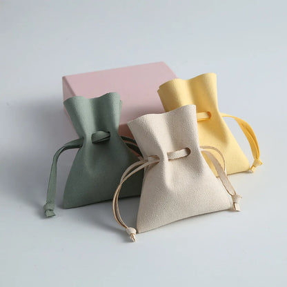 Simple Style Solid Color Pu Leather Jewelry Packaging Bags