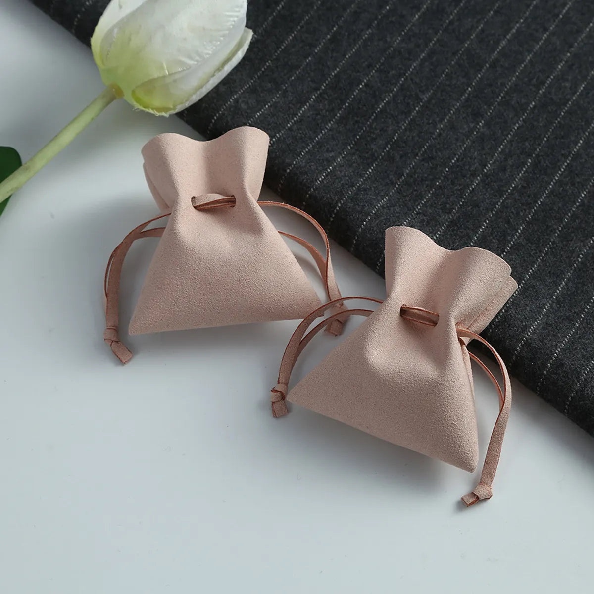 Simple Style Solid Color Pu Leather Jewelry Packaging Bags