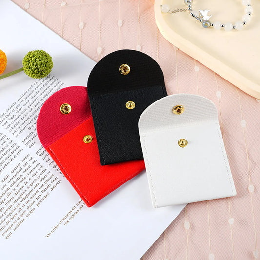 Simple Style Solid Color Pu Leather Jewelry Packaging Bags