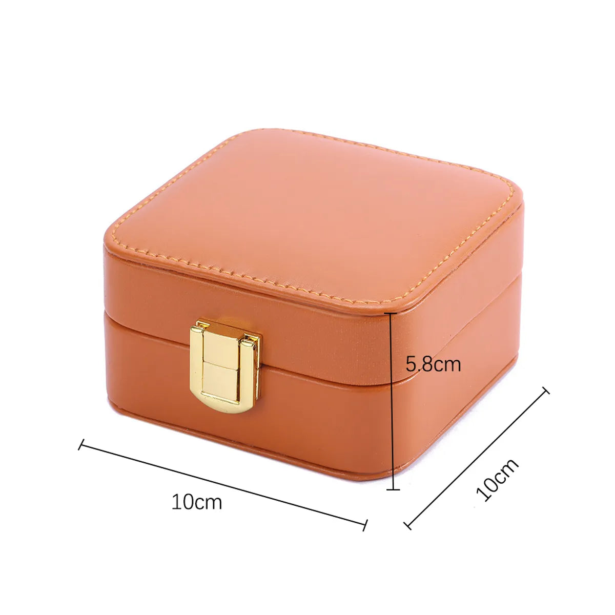 Simple Style Solid Color Pu Leather Layered Metal Button Jewelry Boxes