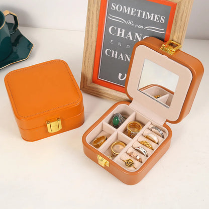 Simple Style Solid Color Pu Leather Jewelry Boxes