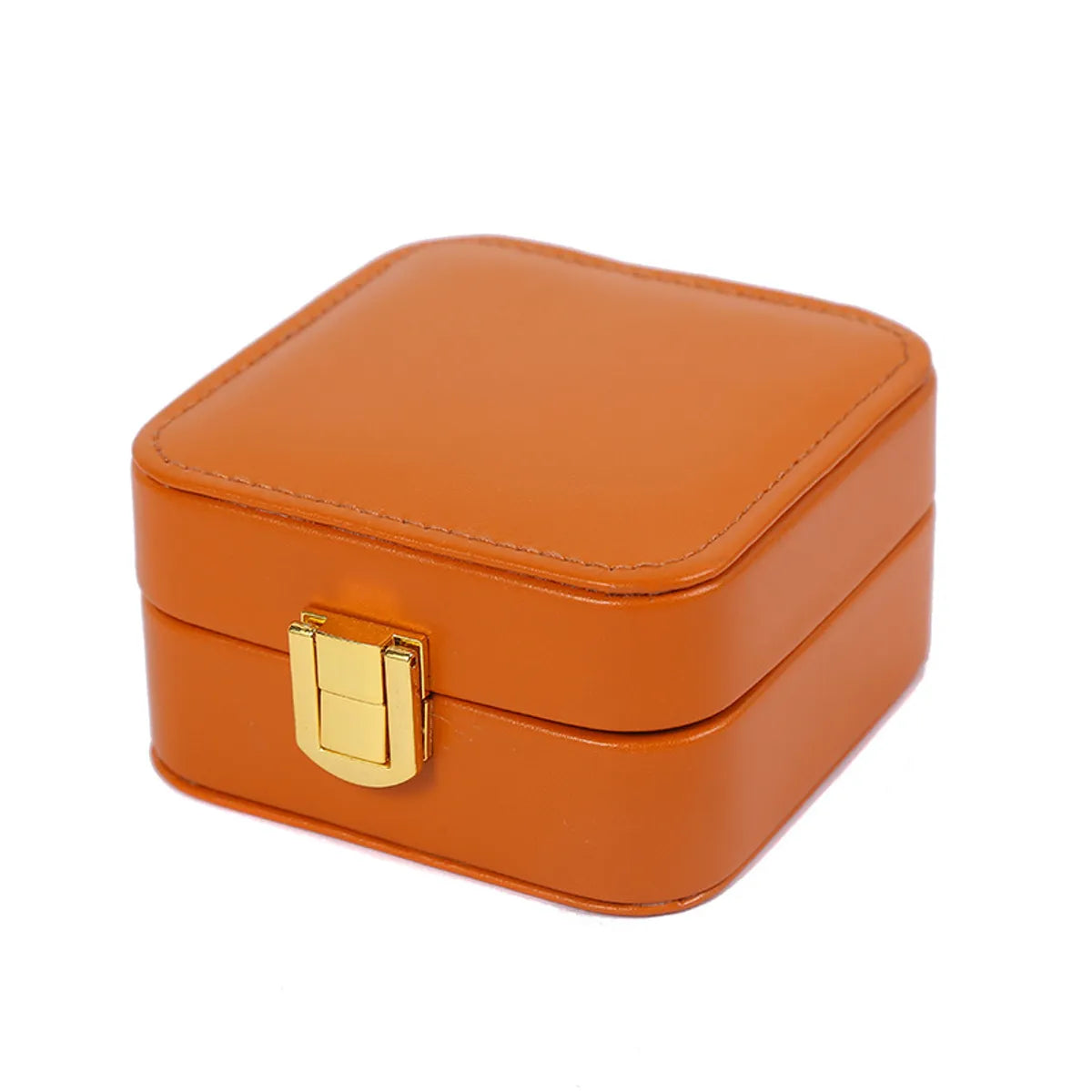 Simple Style Solid Color Pu Leather Jewelry Boxes