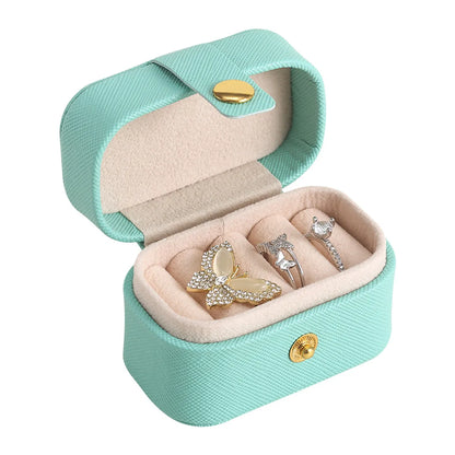 Simple Style Solid Color Pu Leather Pearl Velvet Jewelry Boxes