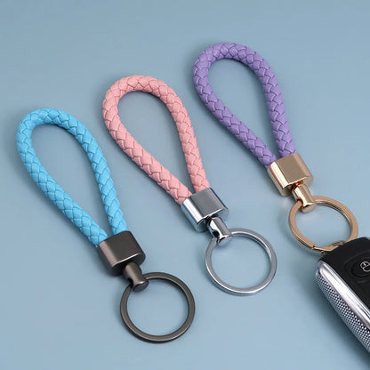 Simple Style Solid Color Pu Leather Unisex Bag Pendant Keychain