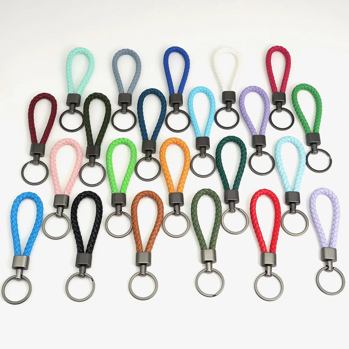 Simple Style Solid Color Pu Leather Unisex Bag Pendant Keychain