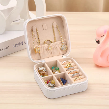 Simple Style Solid Color Pu Leather Velvet Wholesale Jewelry Boxes