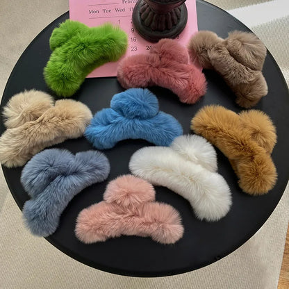 Simple Style Solid Color Rex Rabbit Fur Hair Claws