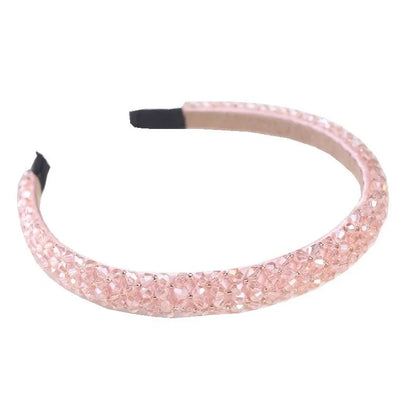 Simple Style Solid Color Rhinestone Inlay Crystal Hair Band