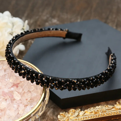 Simple Style Solid Color Rhinestone Inlay Crystal Hair Band