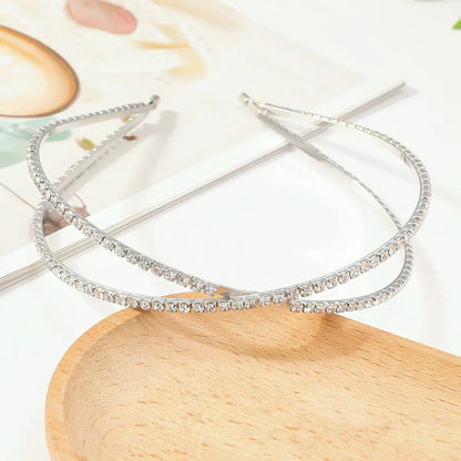 Simple Style Solid Color Rhinestone Plating Hair Band