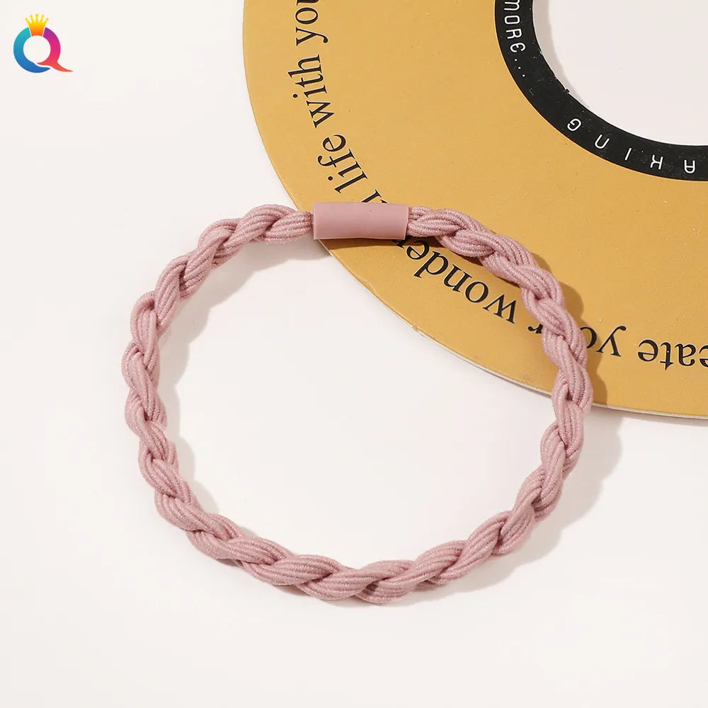 Simple Style Solid Color Rubber Band Metal Hair Tie 1 Piece