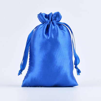 Simple Style Solid Color Satin Drawstring Jewelry Packaging Bags