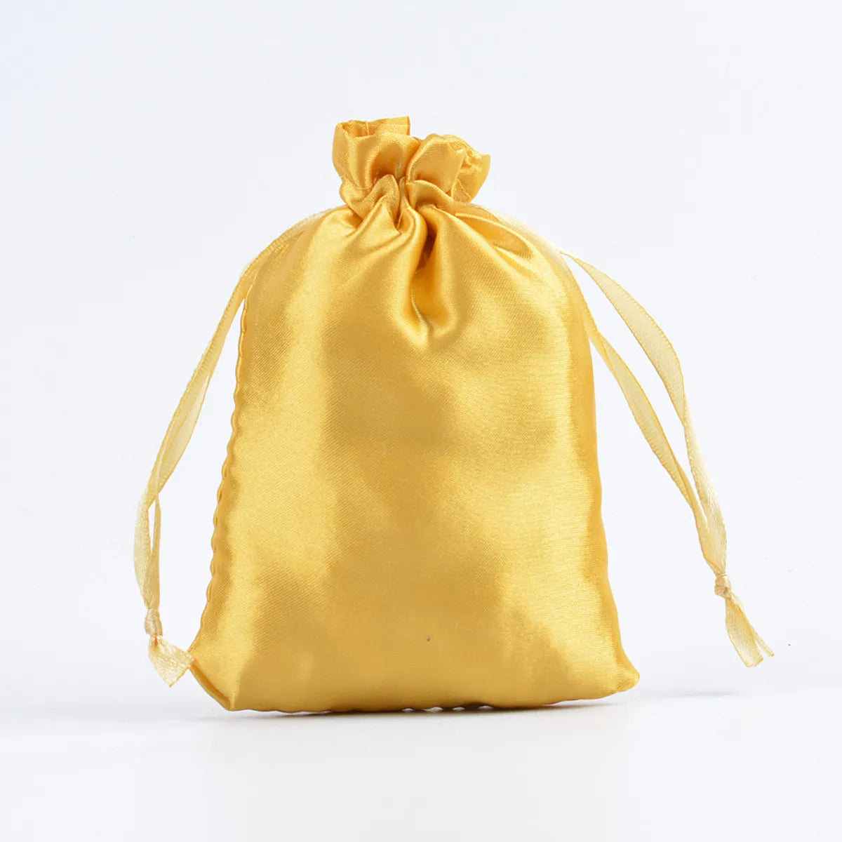 Simple Style Solid Color Satin Drawstring Jewelry Packaging Bags