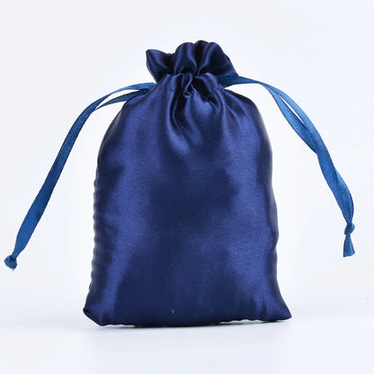 Simple Style Solid Color Satin Drawstring Jewelry Packaging Bags