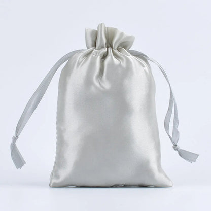 Simple Style Solid Color Satin Drawstring Jewelry Packaging Bags