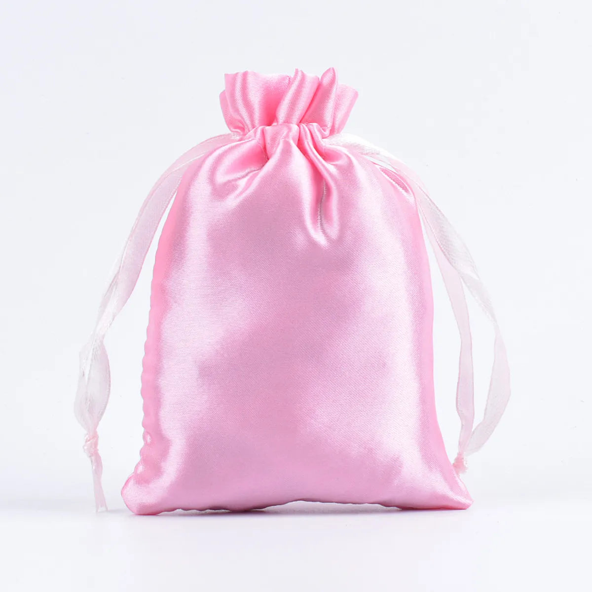 Simple Style Solid Color Satin Drawstring Jewelry Packaging Bags