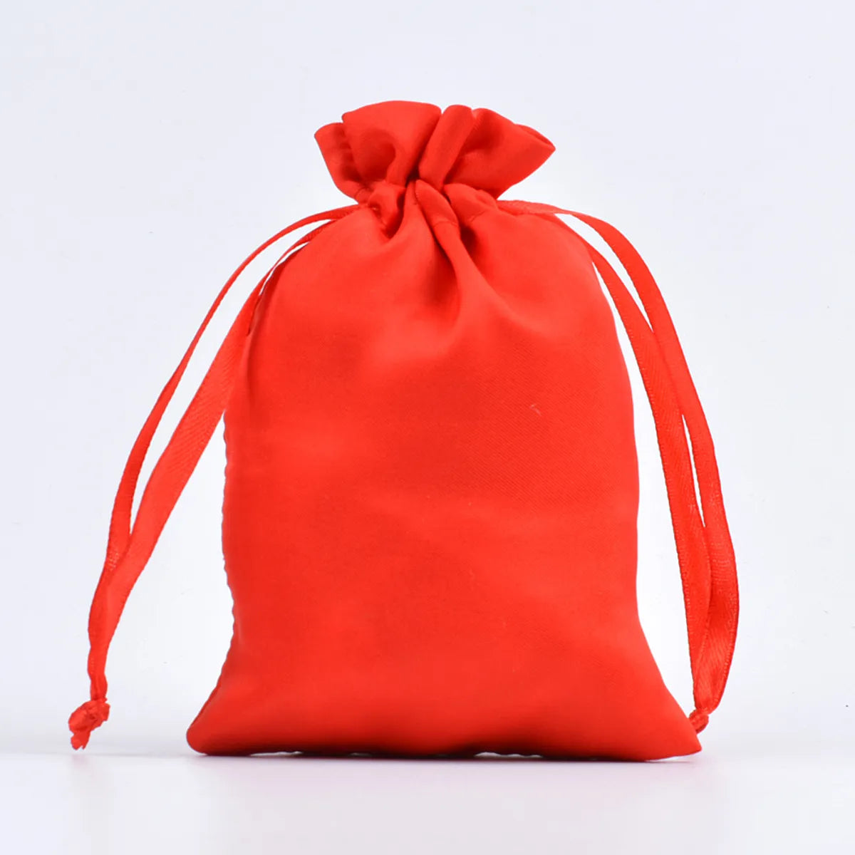 Simple Style Solid Color Satin Drawstring Jewelry Packaging Bags