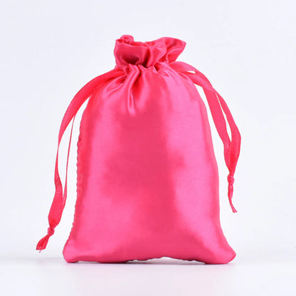 Simple Style Solid Color Satin Drawstring Jewelry Packaging Bags