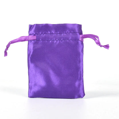 Simple Style Solid Color Satin Drawstring Jewelry Packaging Bags