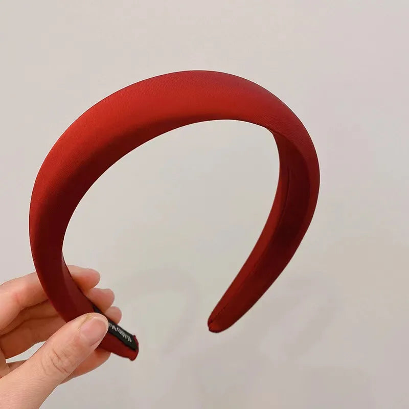 Simple Style Solid Color Satin Handmade Hair Band