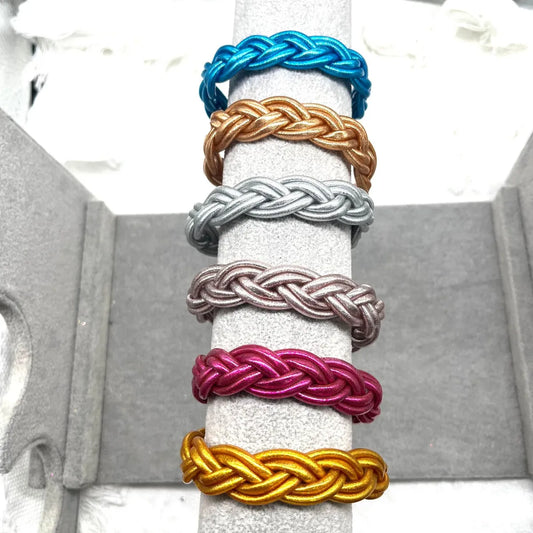 Simple Style Solid Color Silica Gel Braid Unisex Wristband